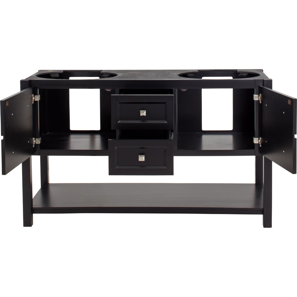60" Adler double vanity in Black without top
